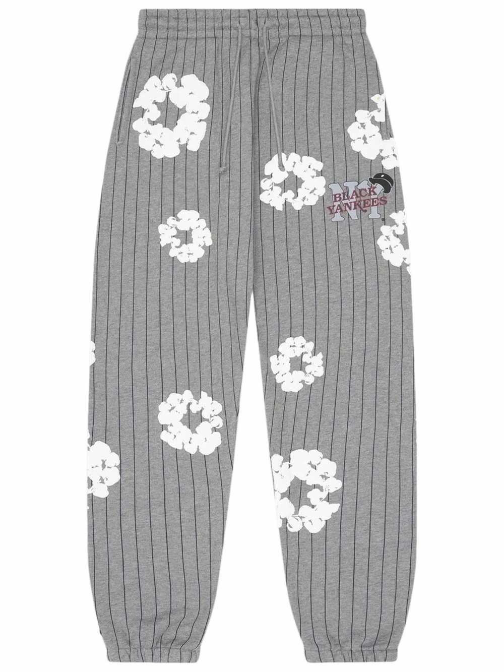 Denim Tears Yankees Pinstripe Cotton Wreath Sweatpants Grey Size Large